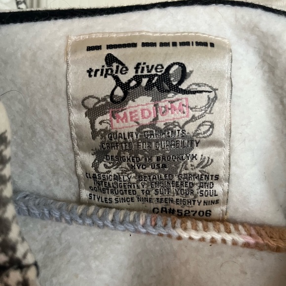 Triple Five Soul long full zip hoodie. Size Medium. - Picture 2 of 3